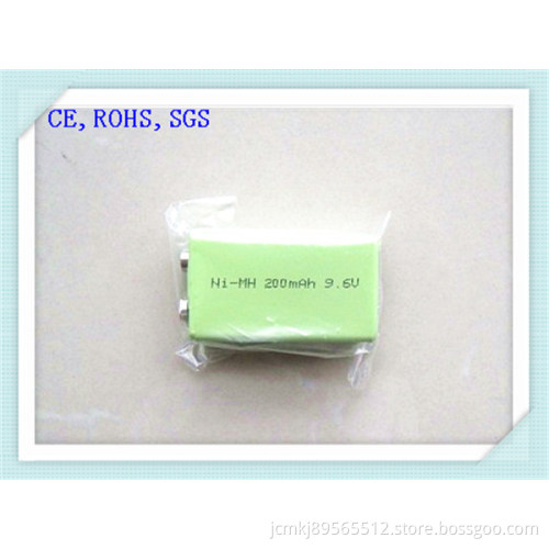 Ni-MH Rechargeable 9.6V-200mAh Battery for Microphone, Alarm System, Electric Toys, Battery, Rechargeable Battery